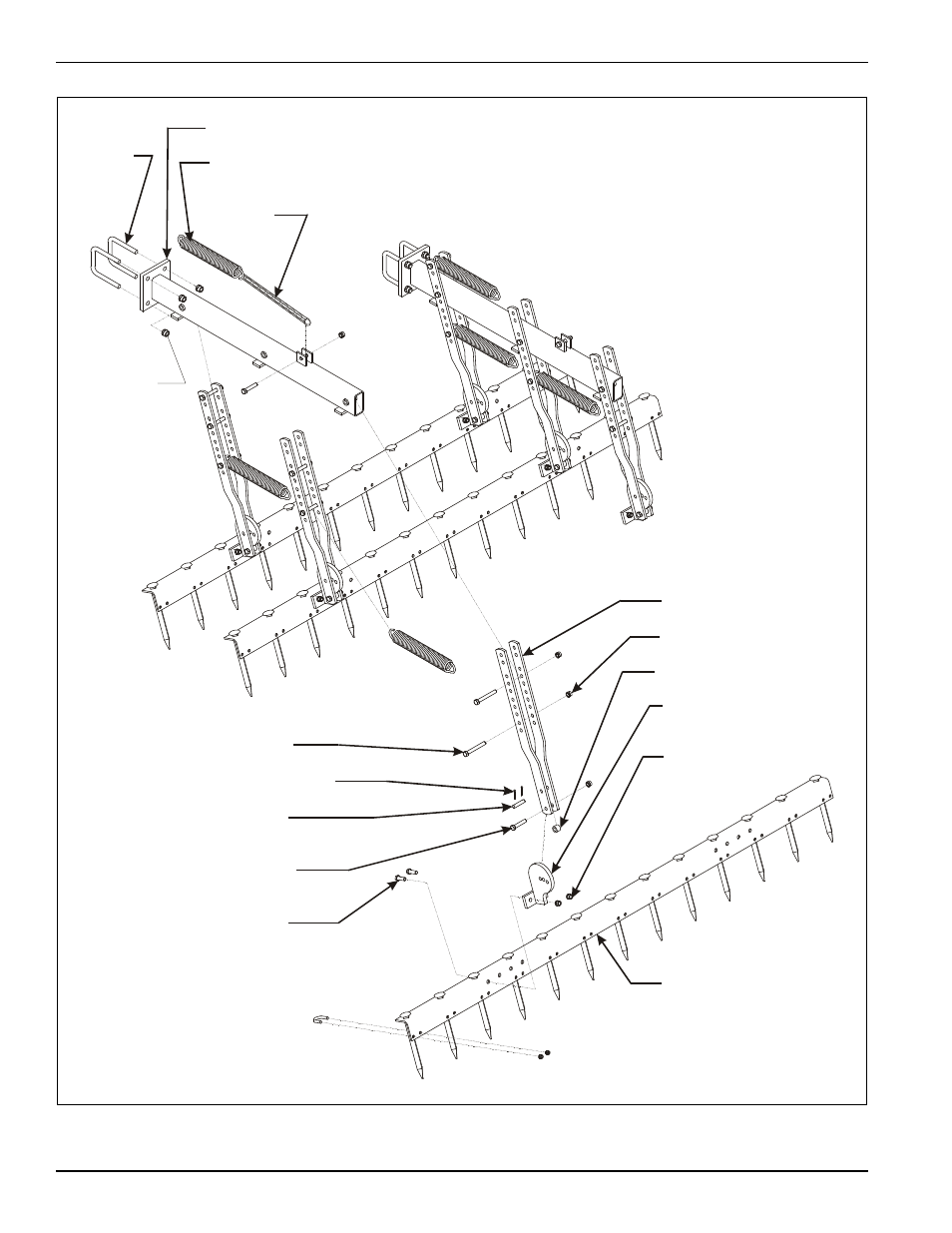 Figure 3-12: harrow assembly installation | Landoll 876 Series Wing Tilloll User Manual | Page 36 / 60