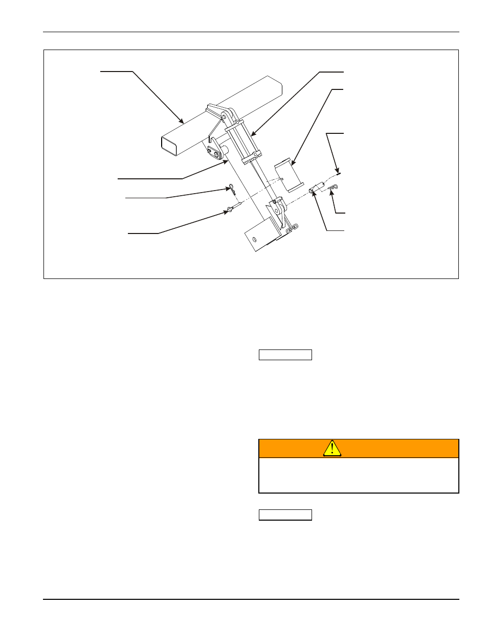 Figure 4-2: transport locks, Attaching to the tractor, Transport | Warning | Landoll 876 Series Wing Tilloll User Manual | Page 47 / 60