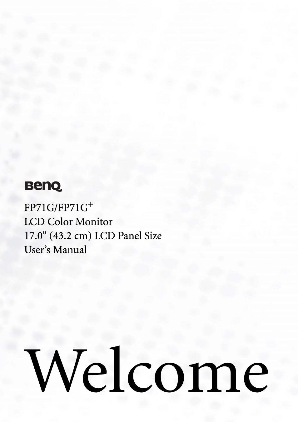 BenQ FP71G+ User Manual | 32 pages