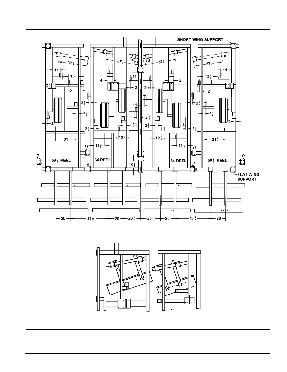 Figure 2-6: 875-21 shank placement assembly, Standard specifications | Landoll 875 Series Tilloll User Manual | Page 15 / 64