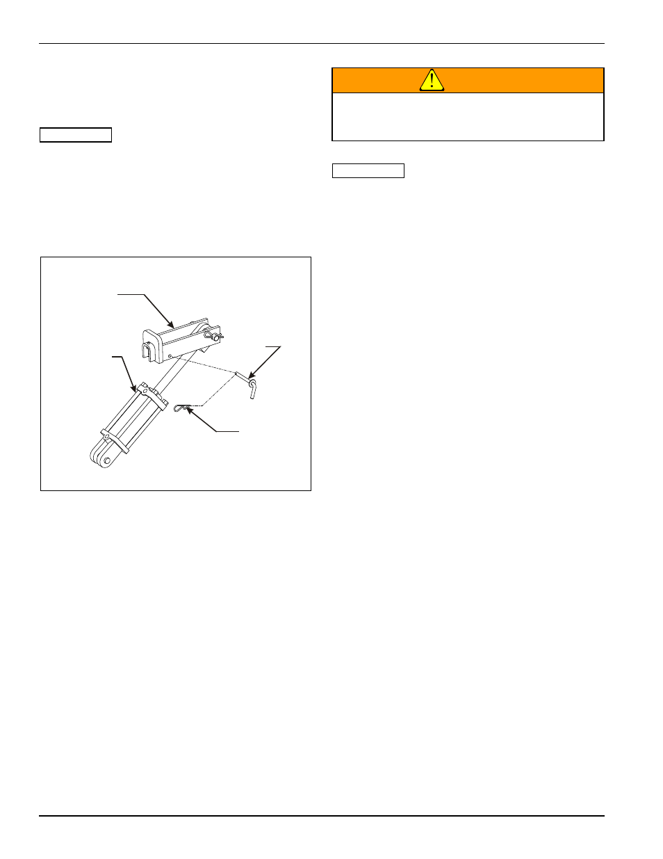 Transport, Figure 4-3: frame lift cylinders, Warning | Landoll 875 Series Tilloll User Manual | Page 52 / 64