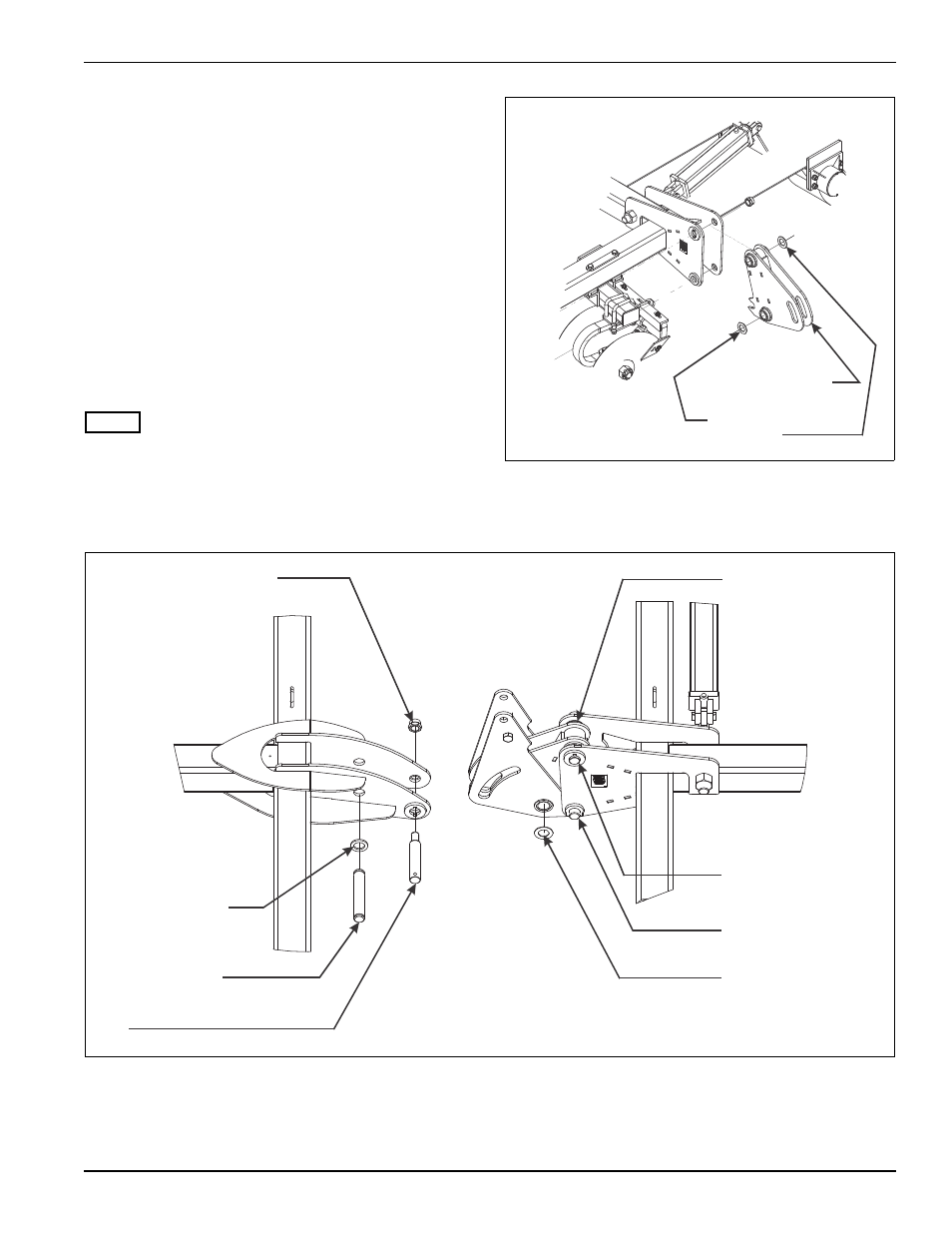 Outer wing frames, Figure 3-6: thrust washer locations, Figure 3-7: outer wing frame hinge assembly | Landoll 7450 VT Plus User Manual | Page 25 / 82