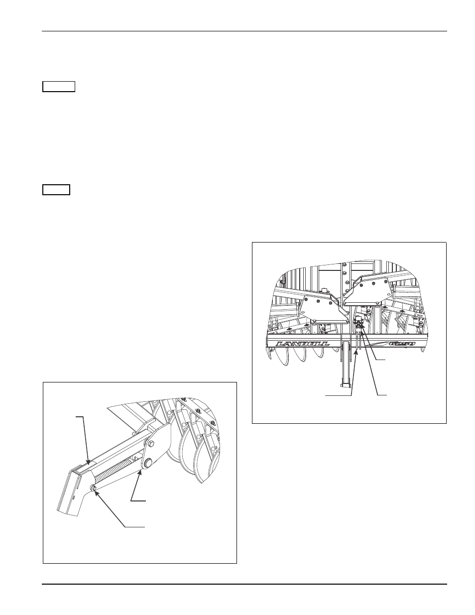 Figure 3-30: conditioner reel arm stop, Figure 3-31: mounting the manifold bracket | Landoll 7450 VT Plus User Manual | Page 49 / 82