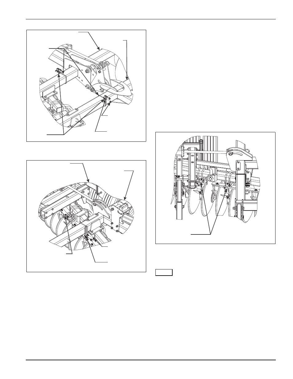 Figure 3-36: gang bar hose clamp placement | Landoll 7450 VT Plus User Manual | Page 51 / 82