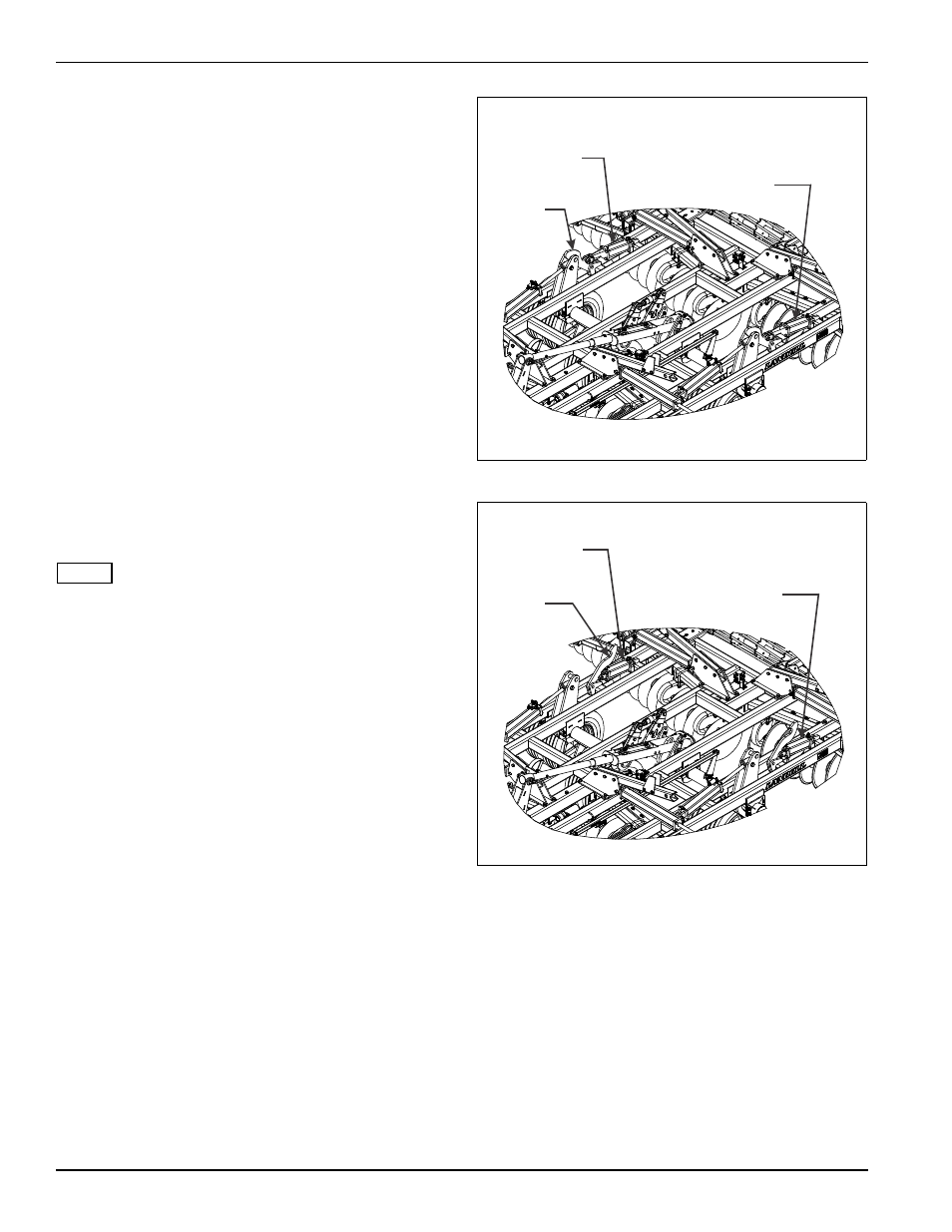 Figure 4-3: installed transport locks, Figure 4-4: stored transport locks | Landoll 7450 VT Plus User Manual | Page 56 / 82