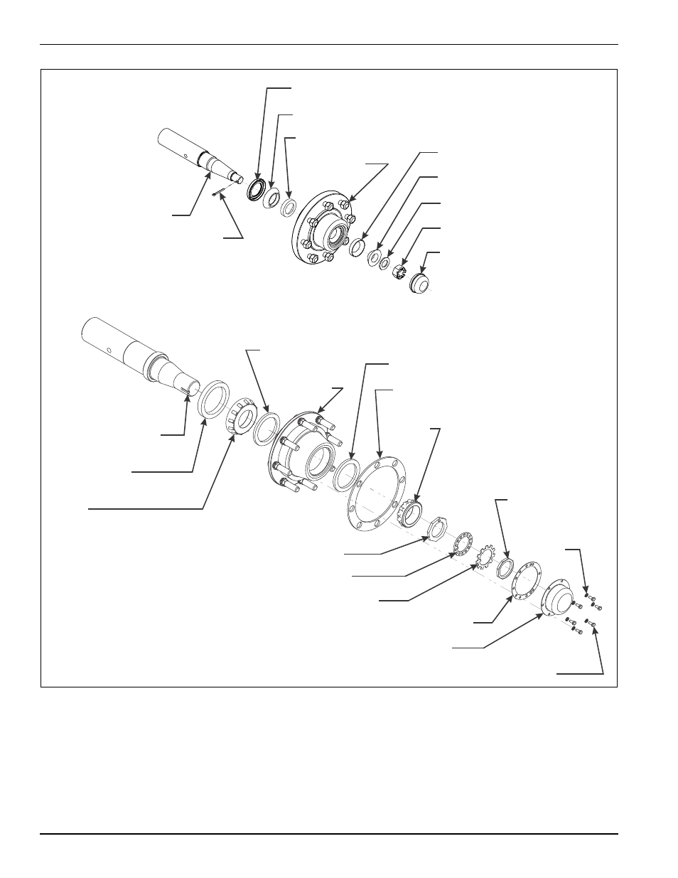 Figure 4-19: wheel bearing maintenance, 7450 – vt wheel bearing maintenance, Center frame | Landoll 7450 VT Plus User Manual | Page 68 / 82