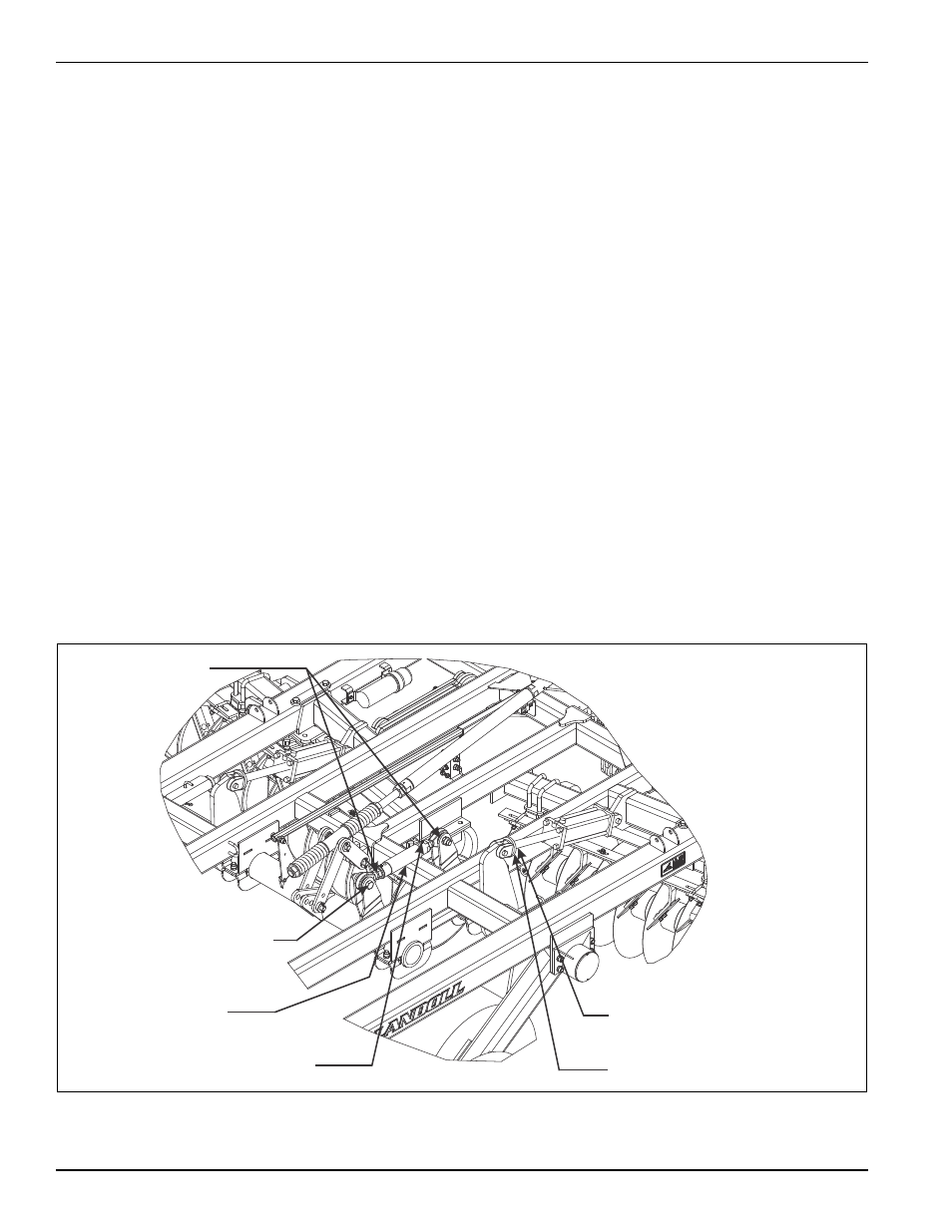 Leveling (side to side), Figure 4-8: leveling the center frame | Landoll 7431 VT Plus User Manual | Page 76 / 98