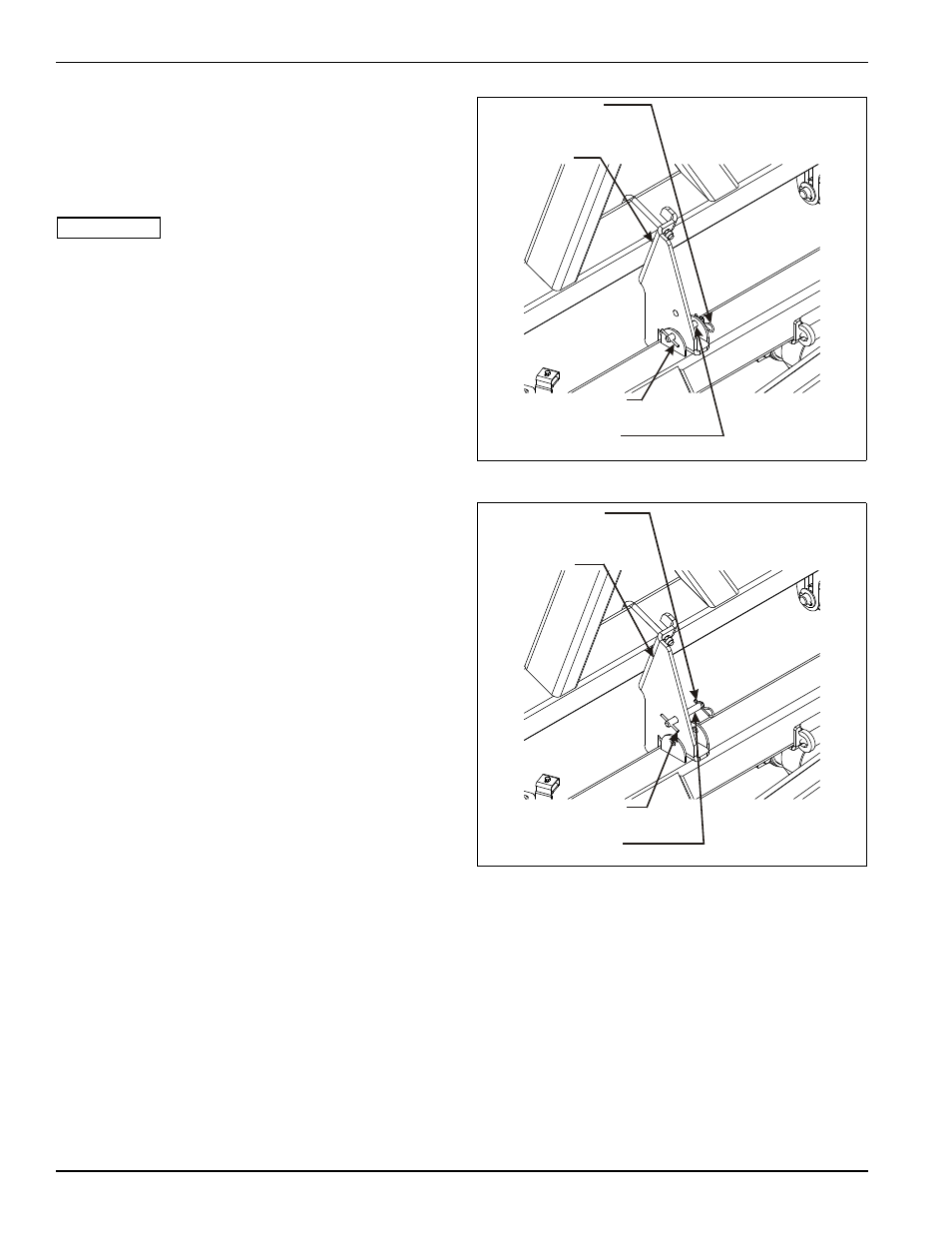 Figure 4-5: installed position of transport locks, Figure 4-6: stored position of transport locks | Landoll 6230 Disc User Manual | Page 74 / 96