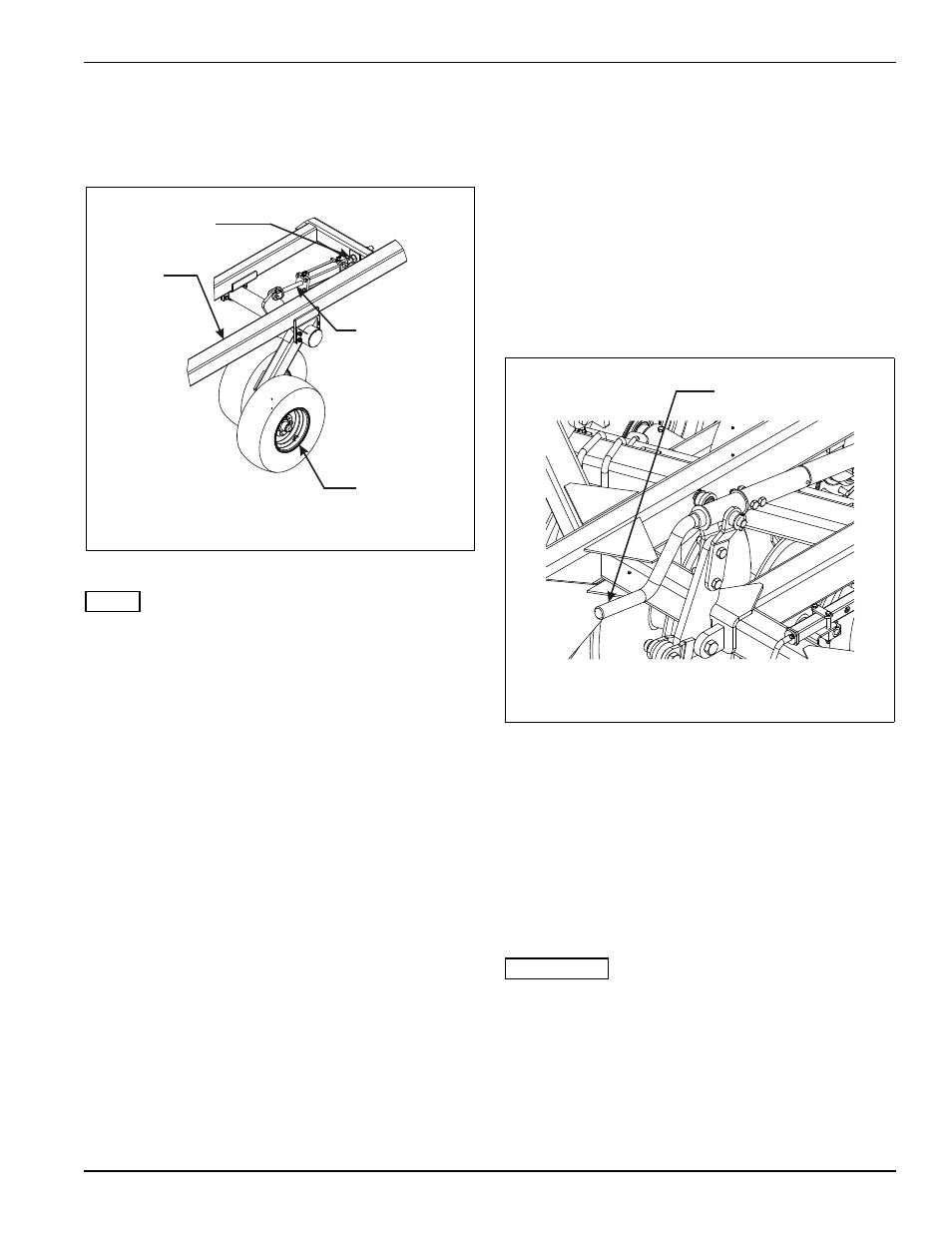 Figure 4-9: wing lift adjustment, Leveling (front-to-rear), Figure 4-10: manual leveler adjustment | Landoll 6230 Disc User Manual | Page 77 / 96