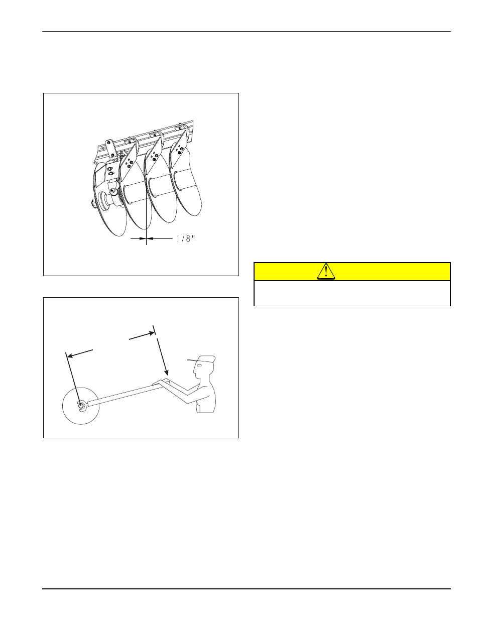 Scraper adjustment, Figure 4-14: scraper adjustment, Figure 4-15: 1,250 foot-pounds of torque | Caution | Landoll 6230 Disc User Manual | Page 81 / 96