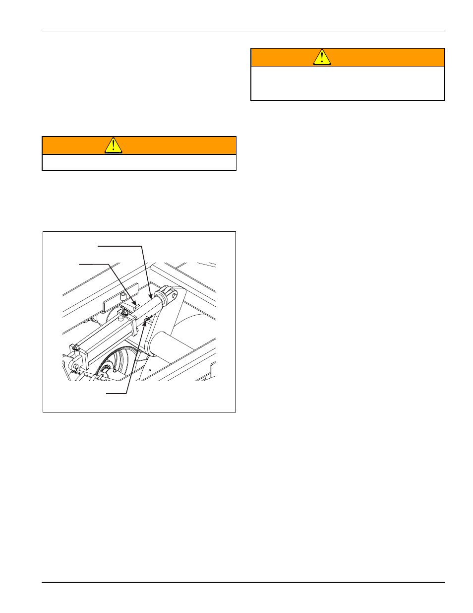 Figure 4-20: installed transport locks, Warning | Landoll 6230 Disc User Manual | Page 89 / 96