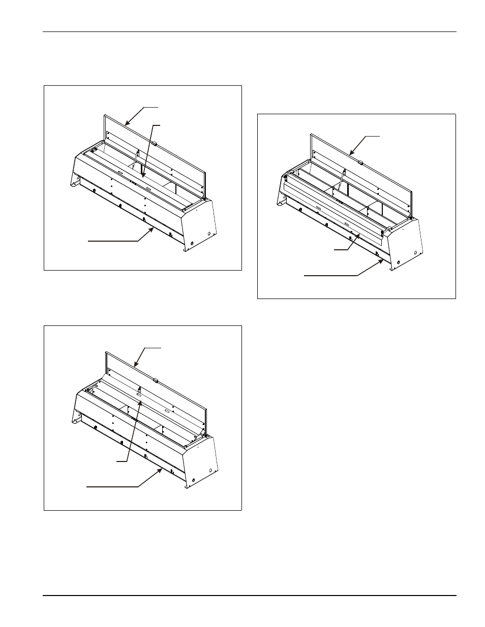 Figure 4-14: fill shield in the closed position, Figure 4-15: fill shield in raised position, Figure 4-16: both compartments filled w/ seed | Operation and maintenance | Landoll 5531 Grain Drill User Manual | Page 49 / 78