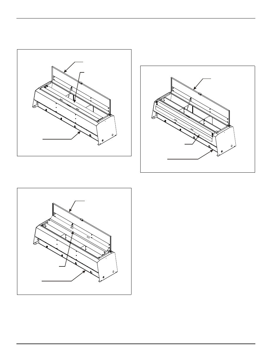 Figure 4-13: fill shield in the closed position, Figure 4-14: fill shield in raised position, Figure 4-15: both compartments filled w/ seed | Operation and maintenance | Landoll 5211 Grain Drill User Manual | Page 48 / 78