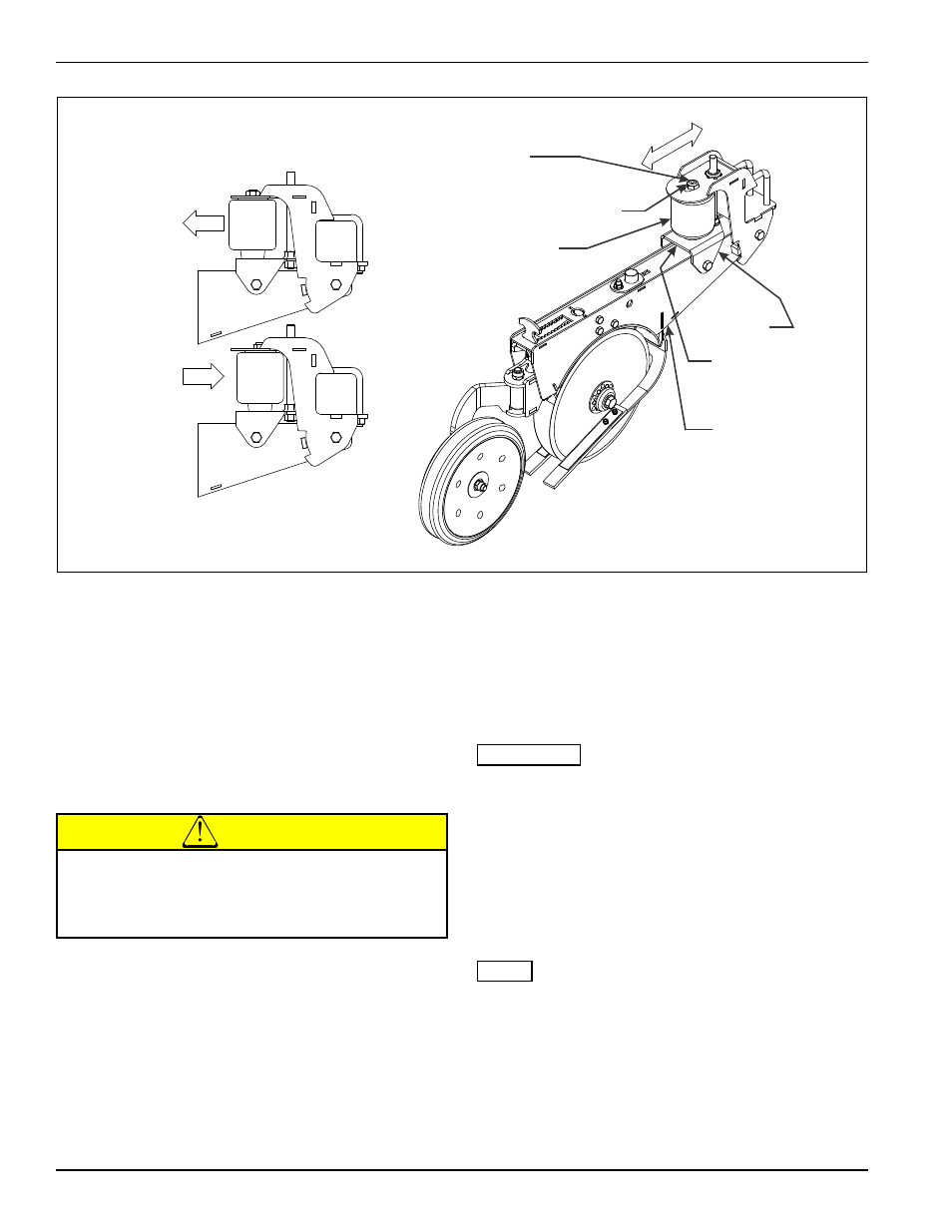 Figure 4-21: air spring adjustment, Air spring adjustment, Caution | Landoll 5211 Grain Drill User Manual | Page 54 / 78