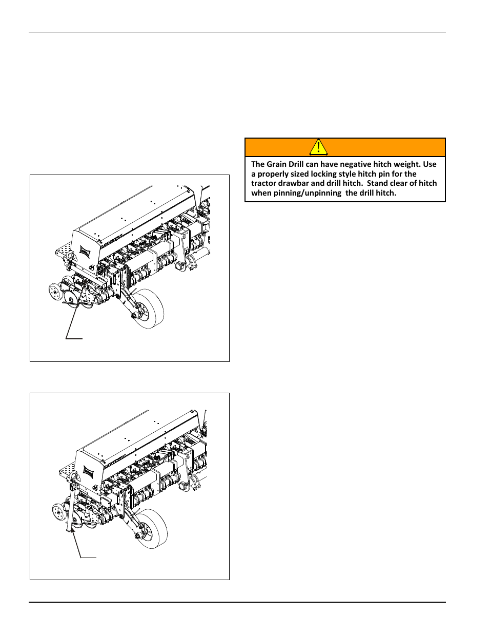 Hose identification, Figure 4-35: parking stand location during storage, Parking | Warning | Landoll 5211 Grain Drill User Manual | Page 68 / 78