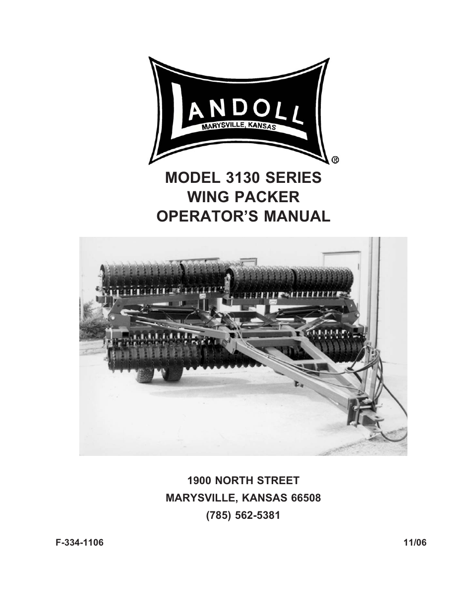 Landoll 3130 SERIES WING PACKER User Manual | 54 pages