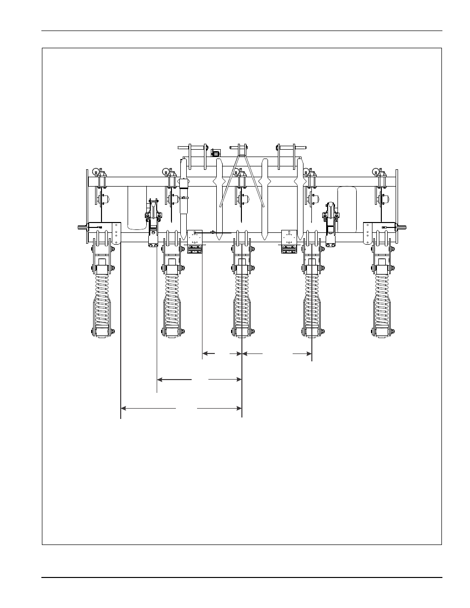 Figure 2-1: 2510-5-30 shank and lighting placement | Landoll 2510 Series In-Row Ripper User Manual | Page 11 / 34