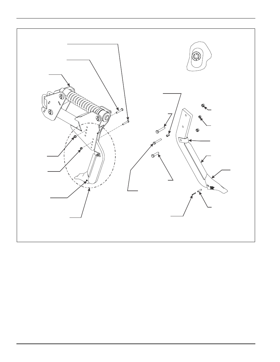 Figure 3-2: auto-reset clamp and shank assembly, Auto-reset clamp and shank assembly | Landoll 2510 Series In-Row Ripper User Manual | Page 18 / 34