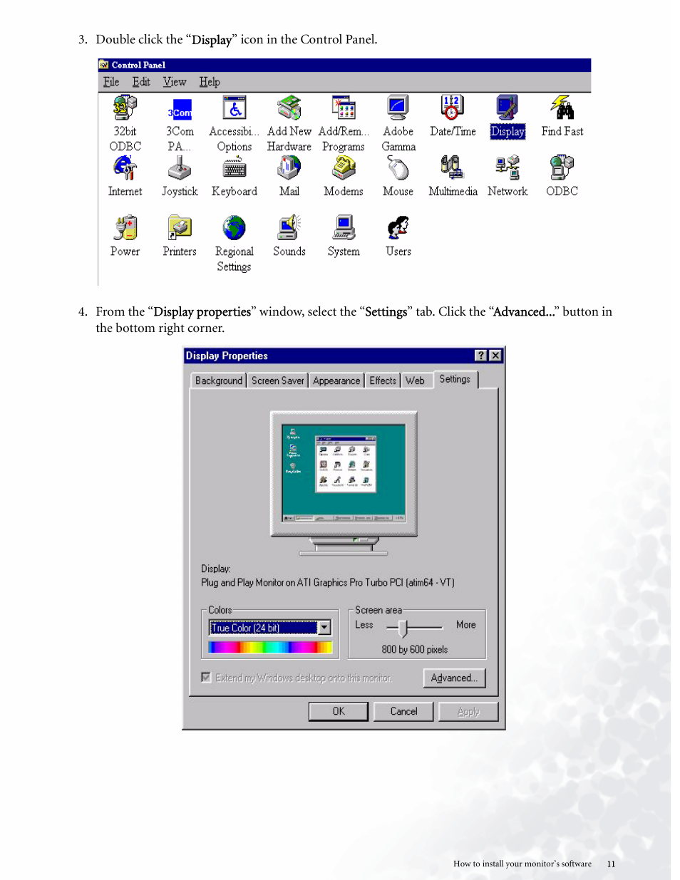 BenQ LCD COLOR MONITOR FP937S User Manual | Page 11 / 53