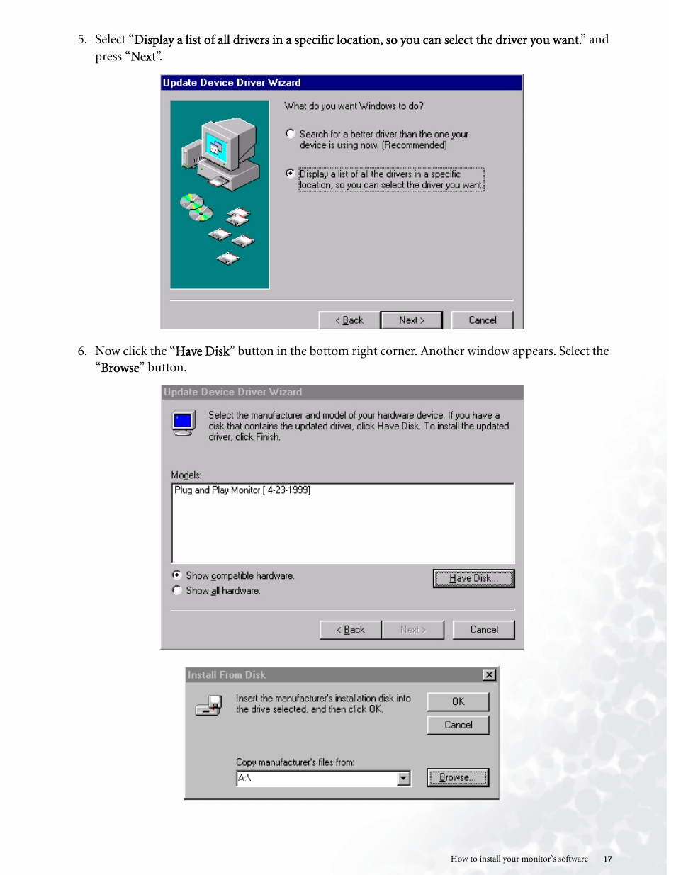 BenQ LCD COLOR MONITOR FP937S User Manual | Page 17 / 53