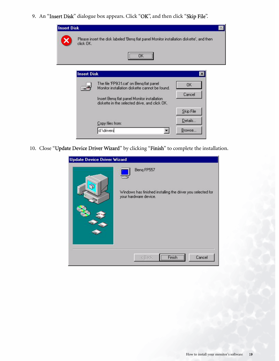 BenQ LCD COLOR MONITOR FP937S User Manual | Page 19 / 53