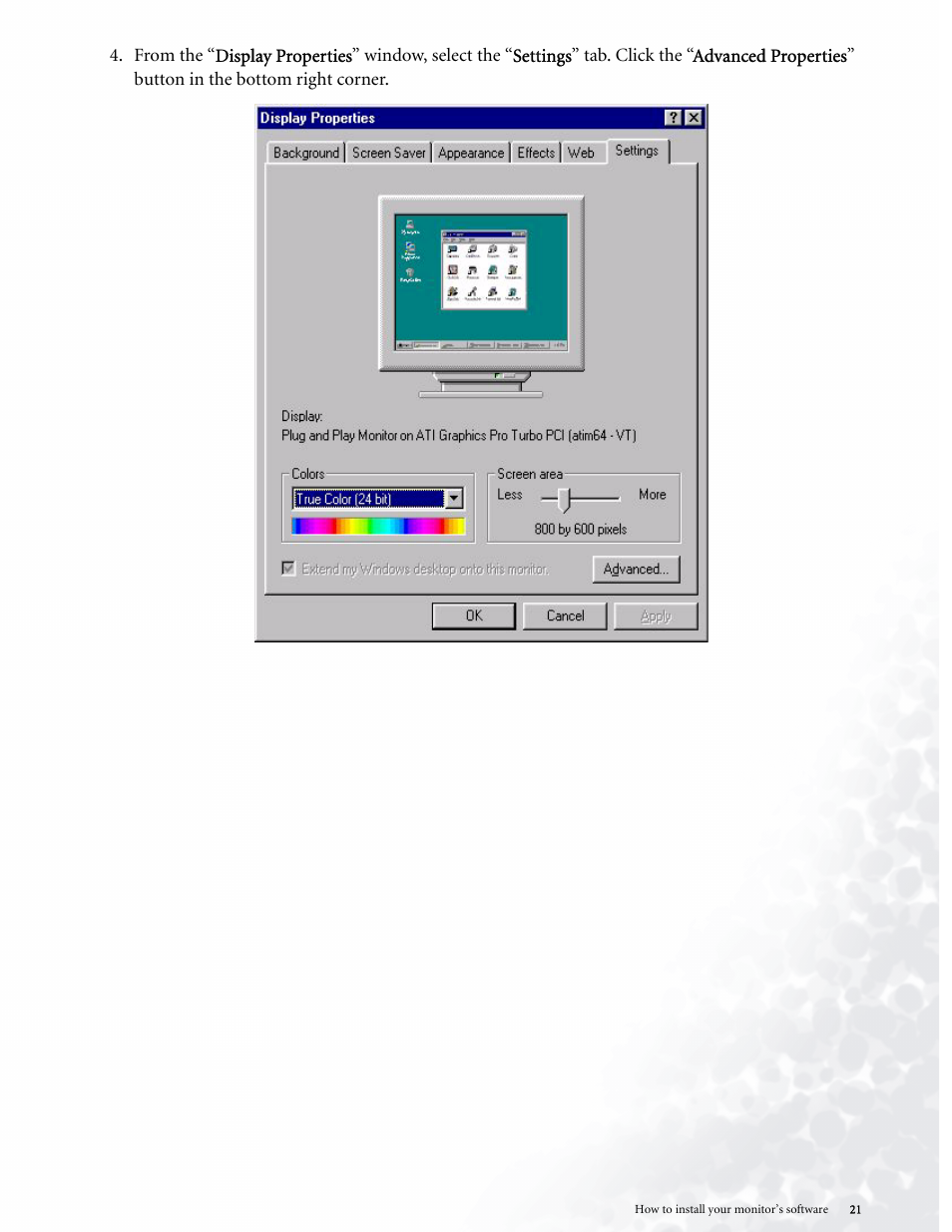 BenQ LCD COLOR MONITOR FP937S User Manual | Page 21 / 53