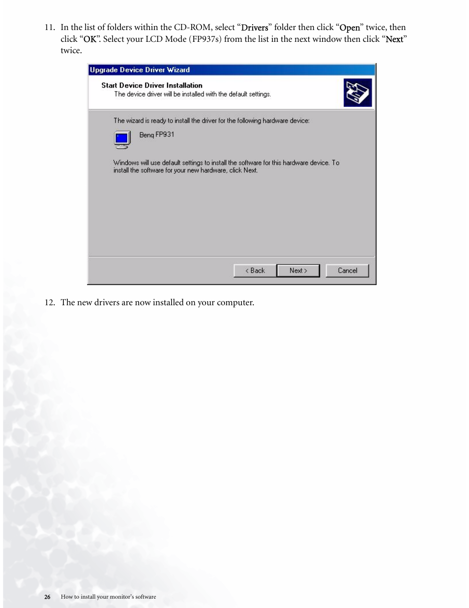 BenQ LCD COLOR MONITOR FP937S User Manual | Page 26 / 53