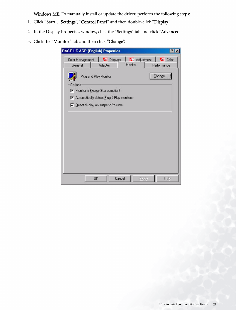 BenQ LCD COLOR MONITOR FP937S User Manual | Page 27 / 53