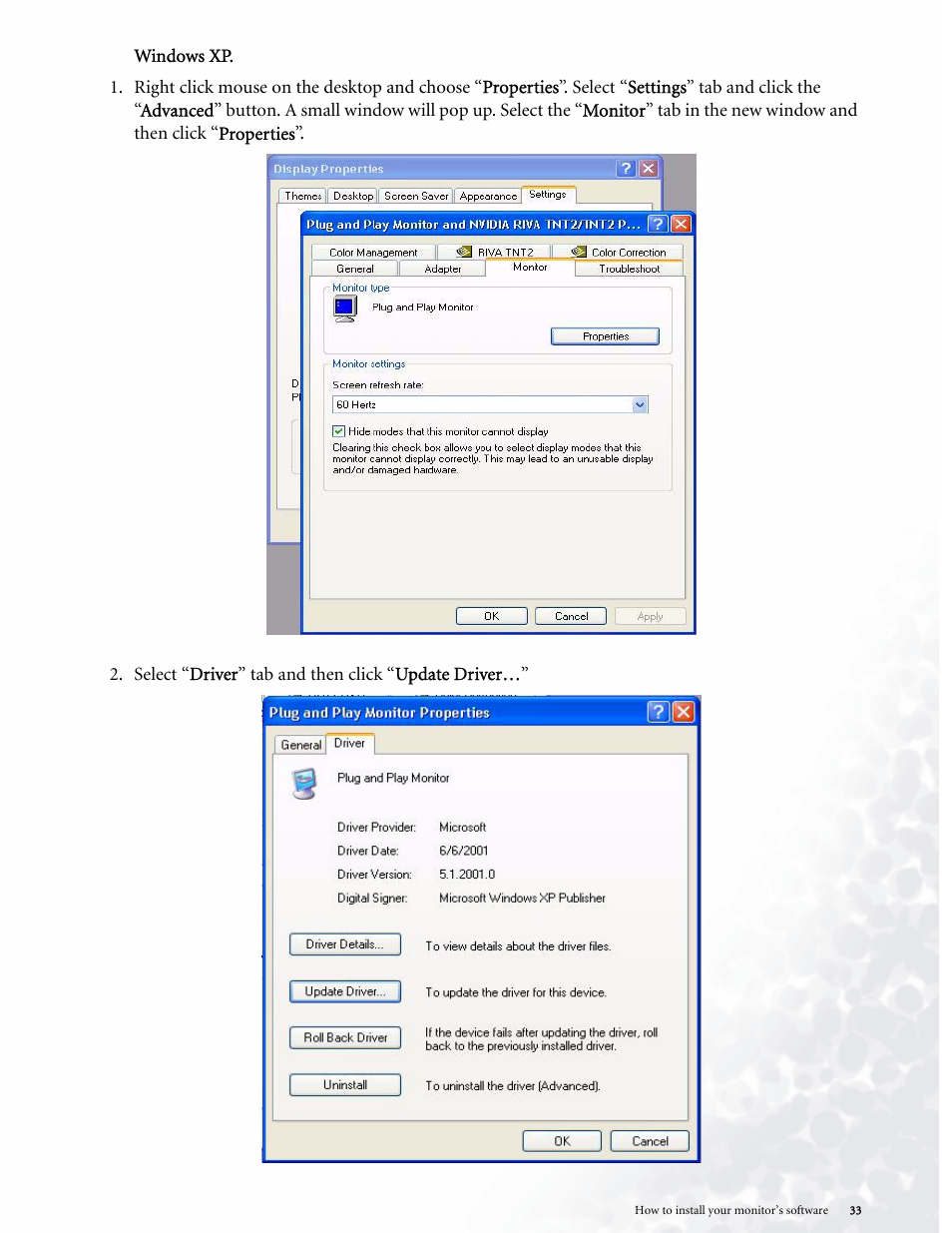 BenQ LCD COLOR MONITOR FP937S User Manual | Page 33 / 53