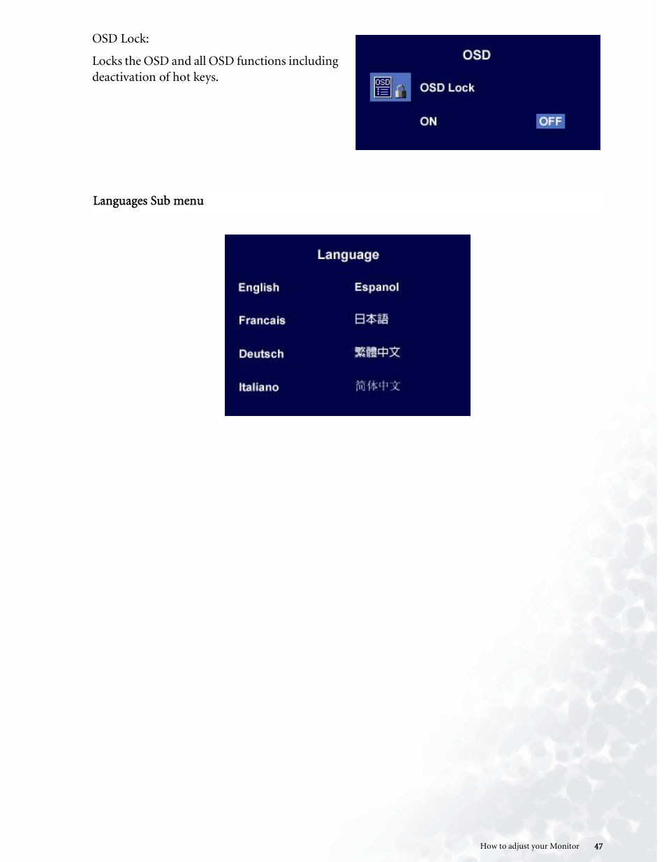 BenQ LCD COLOR MONITOR FP937S User Manual | Page 47 / 53