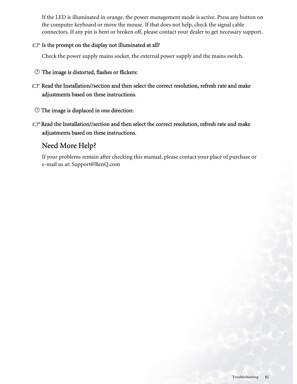 Need more help | BenQ LCD COLOR MONITOR FP937S User Manual | Page 51 / 53