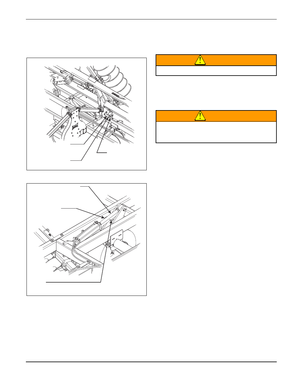 Figure 4-14: position in folded position, Figure 4-15: installed transport locks, Warning | Landoll 2430 Weatherproofer I User Manual | Page 69 / 78