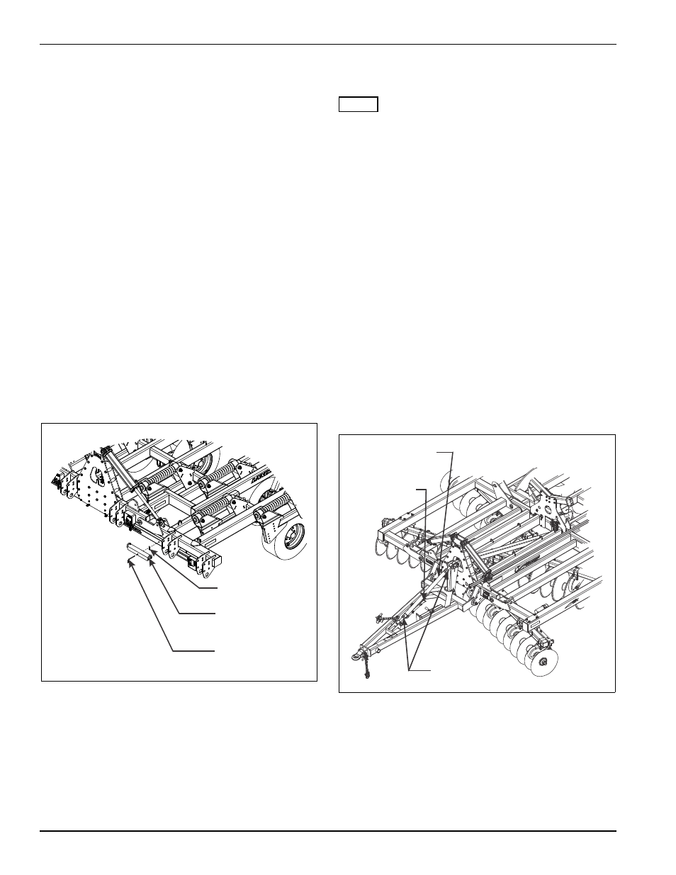 General operation, Field operation, Figure 4-5: stored transport locks | Leveling (front-to-rear), Figure 4-6: radius rod leveling adjustment | Landoll 2410F Weatherproofer I User Manual | Page 58 / 70