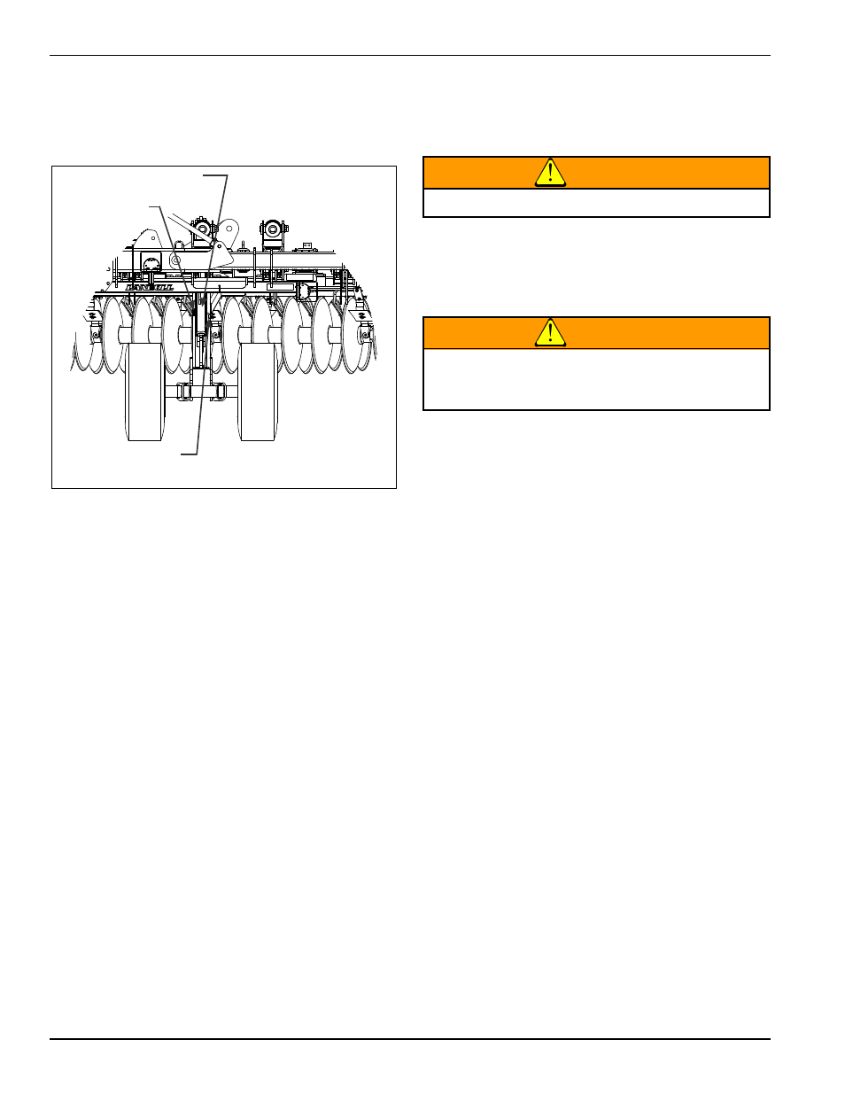 Figure 4-10: installed transport locks, Warning | Landoll 2410F Weatherproofer I User Manual | Page 62 / 70