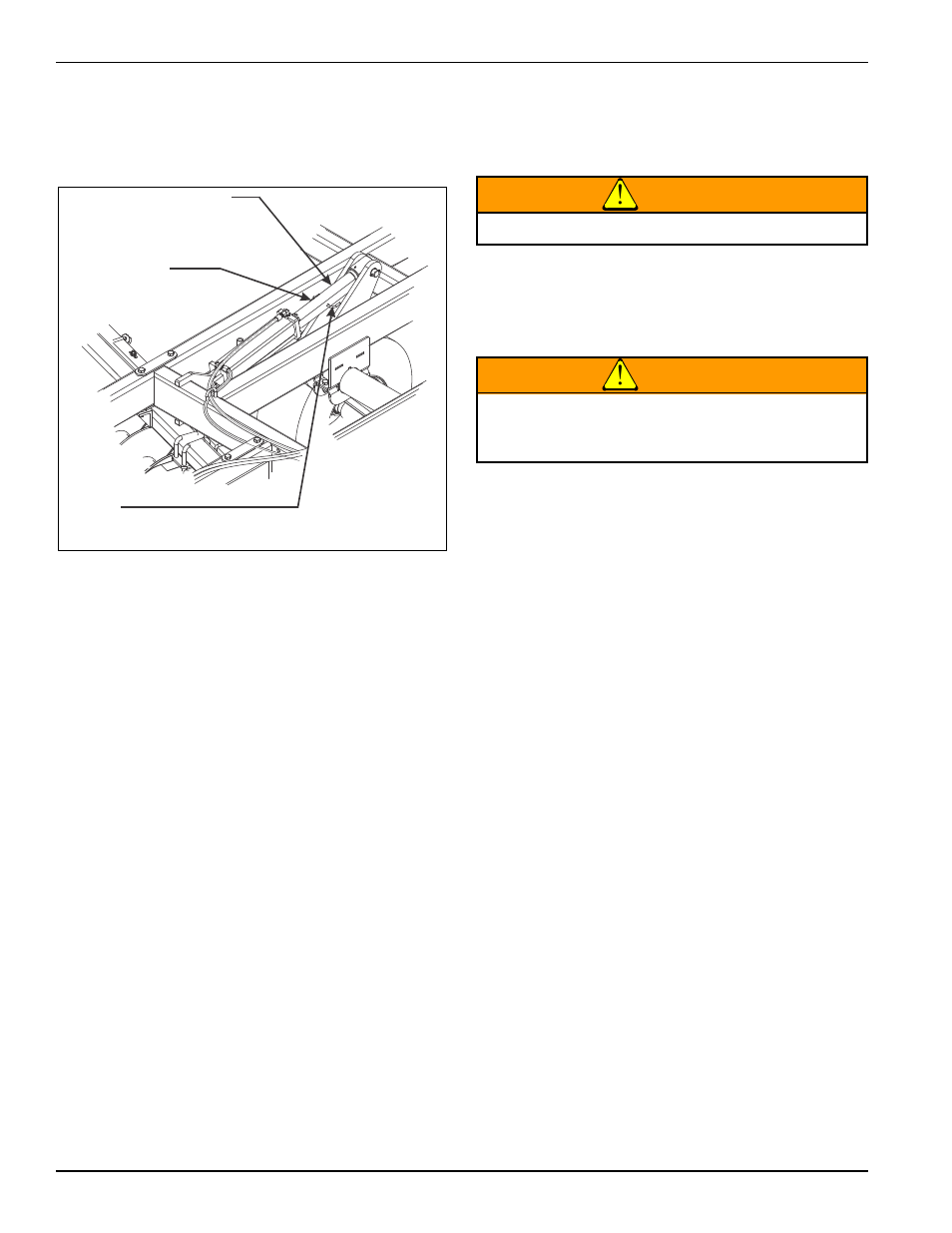 Figure 4-10: installed transport locks, Warning | Landoll 2410 Weatherproofer I User Manual | Page 66 / 74