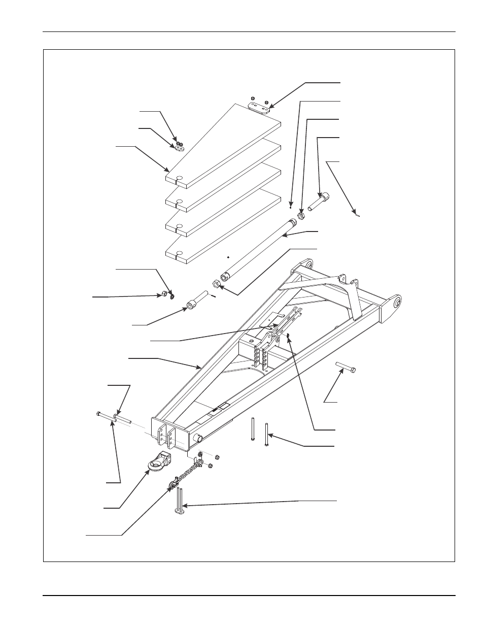 Figure 3-2: hitch installation (w/ weights) | Landoll 2131 Wing Coulter Chisel User Manual | Page 39 / 98