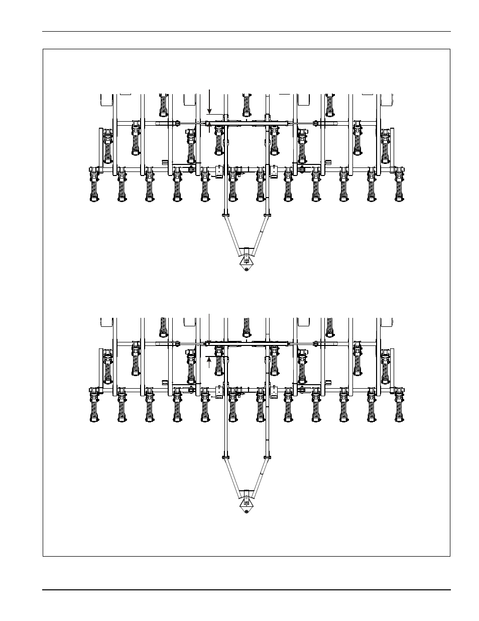 Figure 3-21: rear tow hitch placement (option) | Landoll 2131 Wing Coulter Chisel User Manual | Page 65 / 98