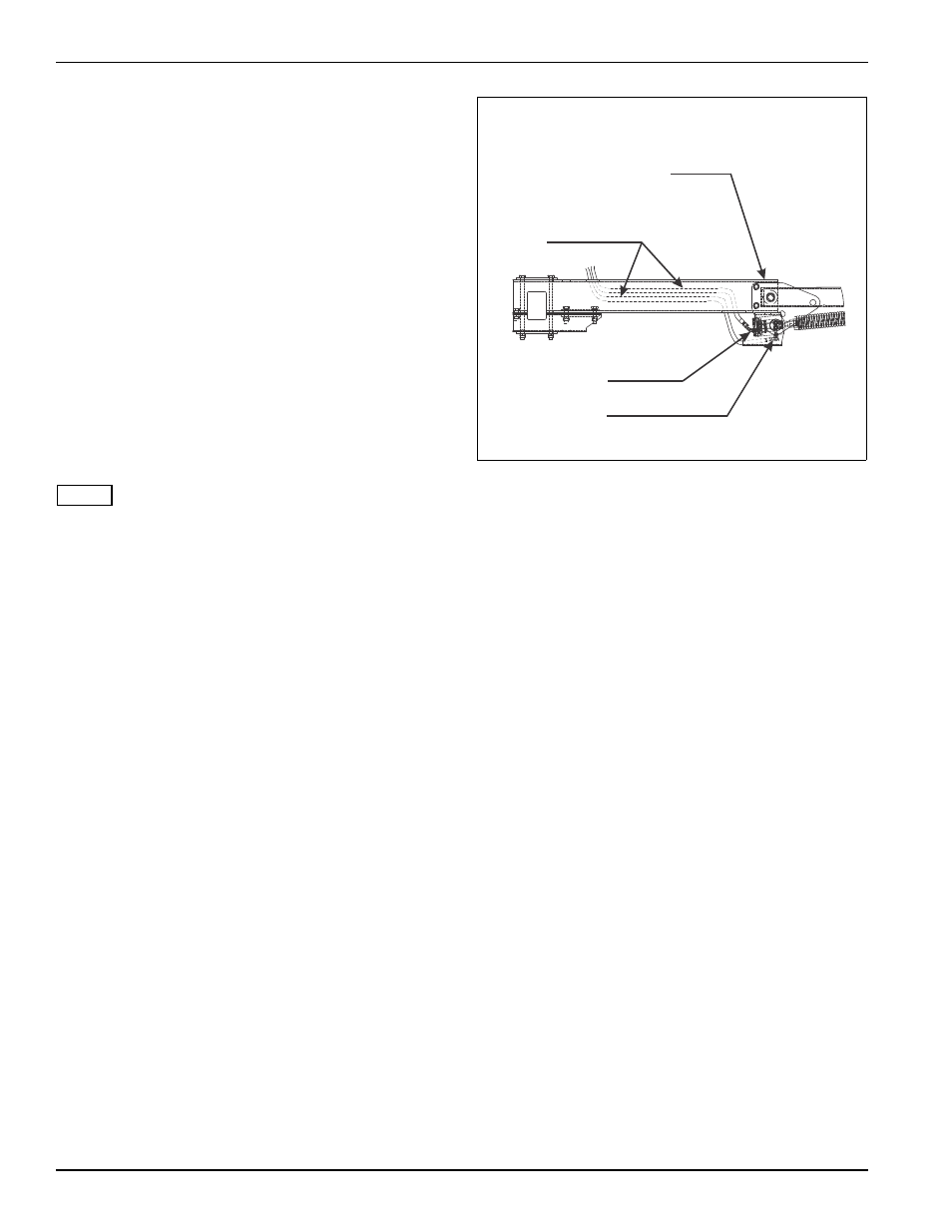 Hydraulic tubular mount chopper reel installation, Figure 3-30: hose routing inside chopper reel arm | Landoll 2131 Wing Coulter Chisel User Manual | Page 72 / 98