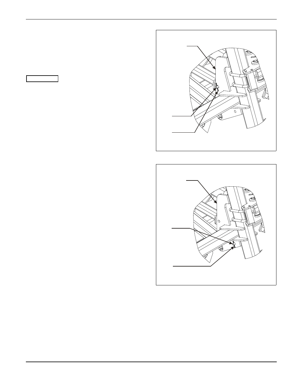 Figure 4-5: installed position of transport locks, Figure 4-6: stored position of transport locks | Landoll 2131 Wing Coulter Chisel User Manual | Page 81 / 98
