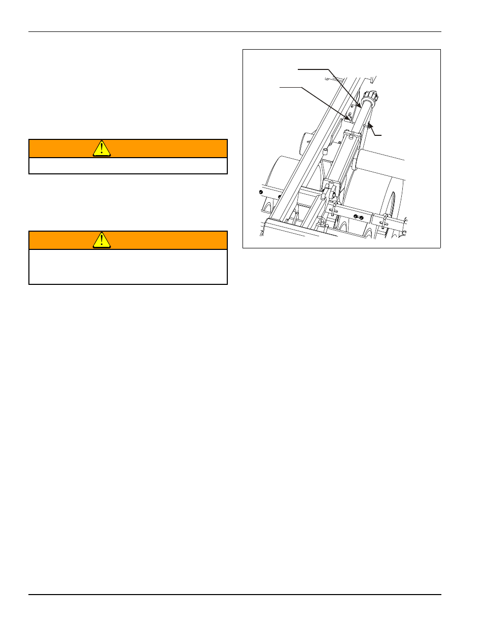 Figure 4-13: installed transport locks, Warning | Landoll 2131 Wing Coulter Chisel User Manual | Page 90 / 98