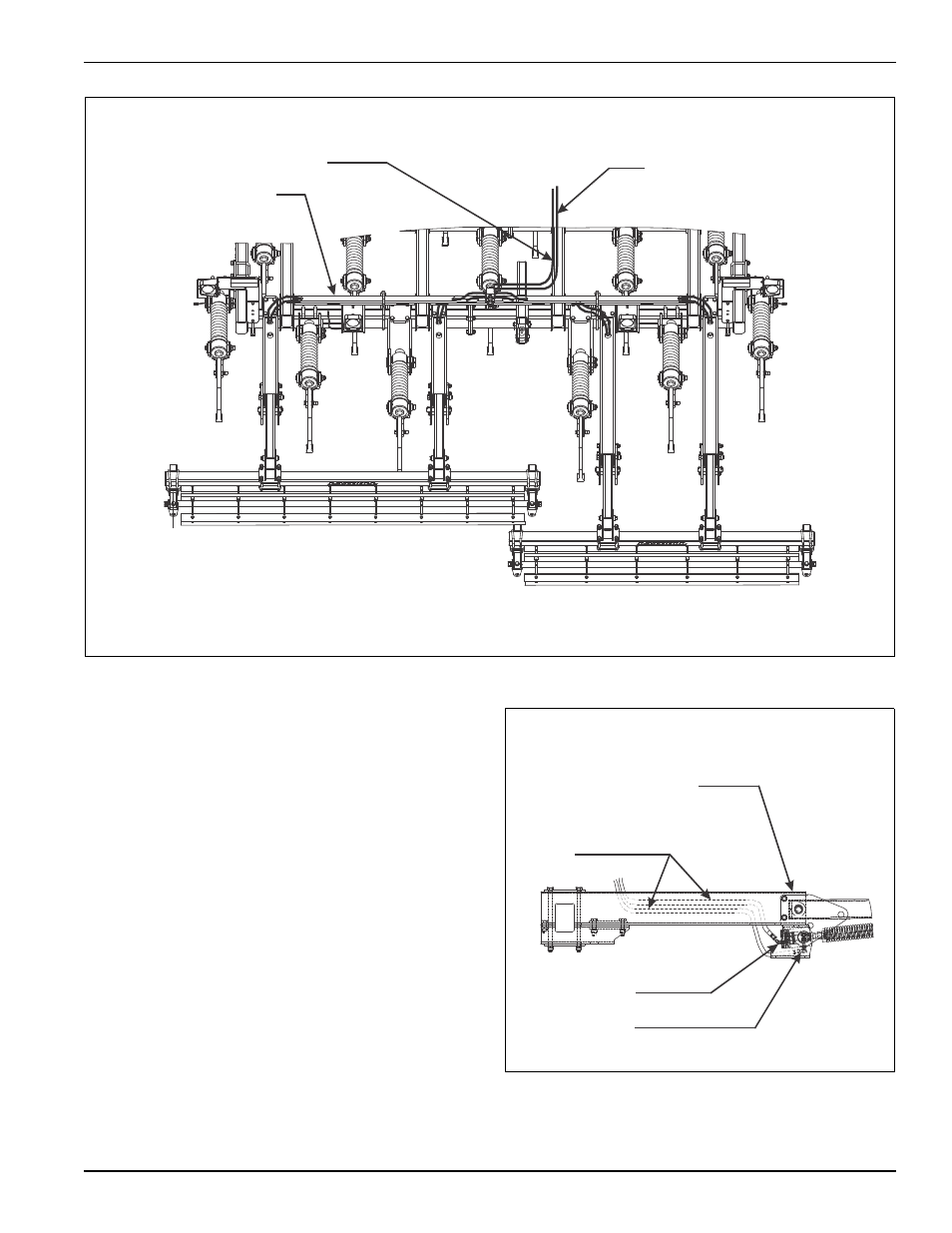 Figure 3-27: hose mount tube installation, Hydraulic tubular mount chopper reel installation, Figure 3-28: hose routing inside chopper reel arm | Landoll 2111 Coulter Chisel User Manual | Page 65 / 86