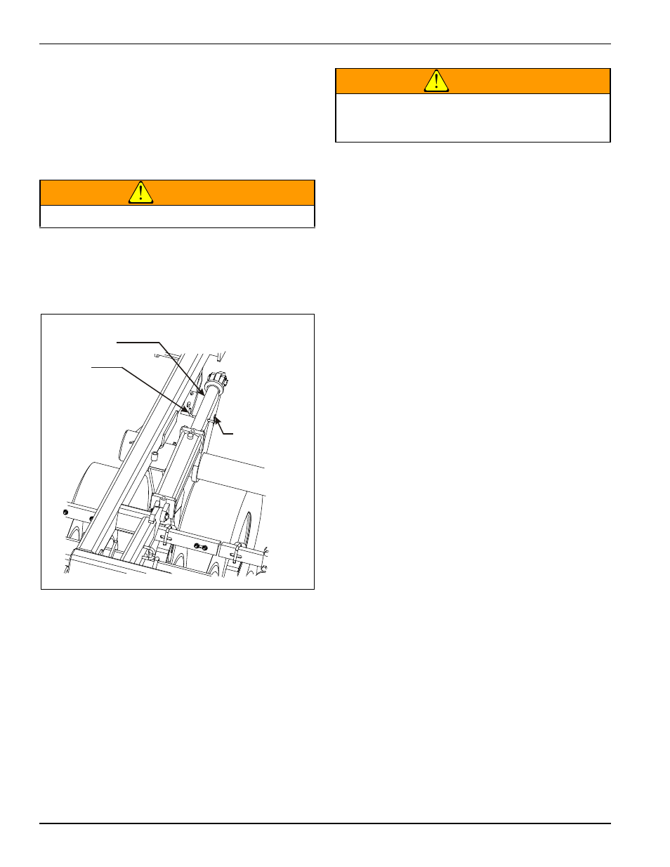 Figure 4-9: installed transport locks, Warning | Landoll 2111 Coulter Chisel User Manual | Page 78 / 86