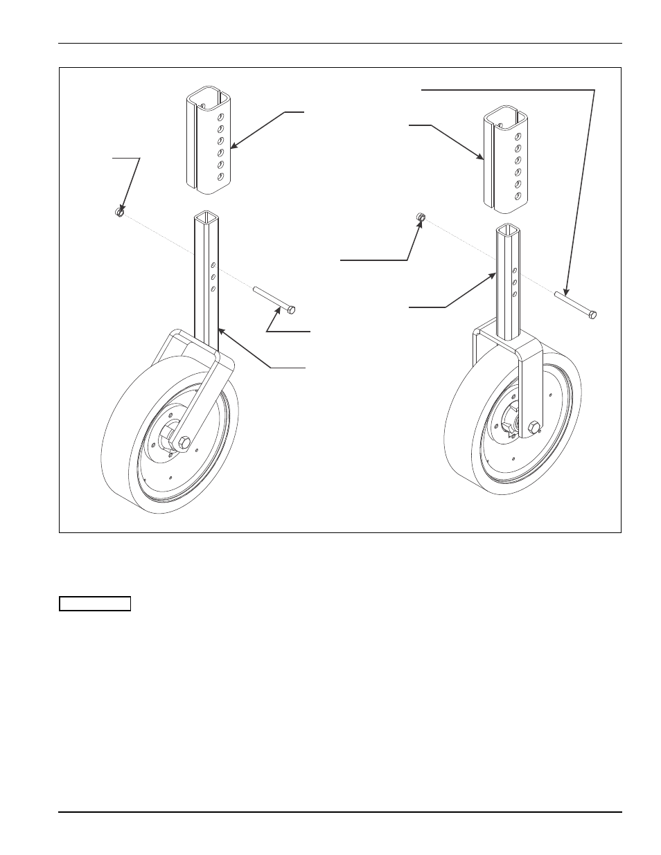 Figure 3-3: gauge wheel installation, Gauge wheel installation | Landoll 2000 Series Row Crop Cultivator User Manual | Page 15 / 42