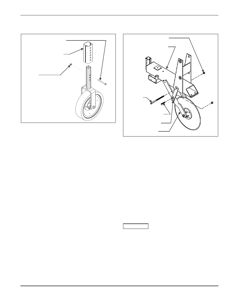 Gauge wheel adjustment, Figure 4-3: gauge wheel adjustment, Coulter adjustment | Figure 4-4: coulter adjustment | Landoll 2000 Series Row Crop Cultivator User Manual | Page 31 / 42