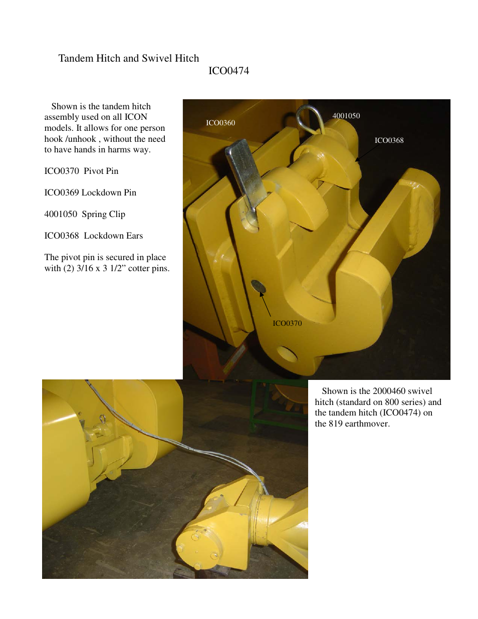 Tandem hitch and swivel hitch ico0474 | Landoll ICON 819 User Manual | Page 28 / 66