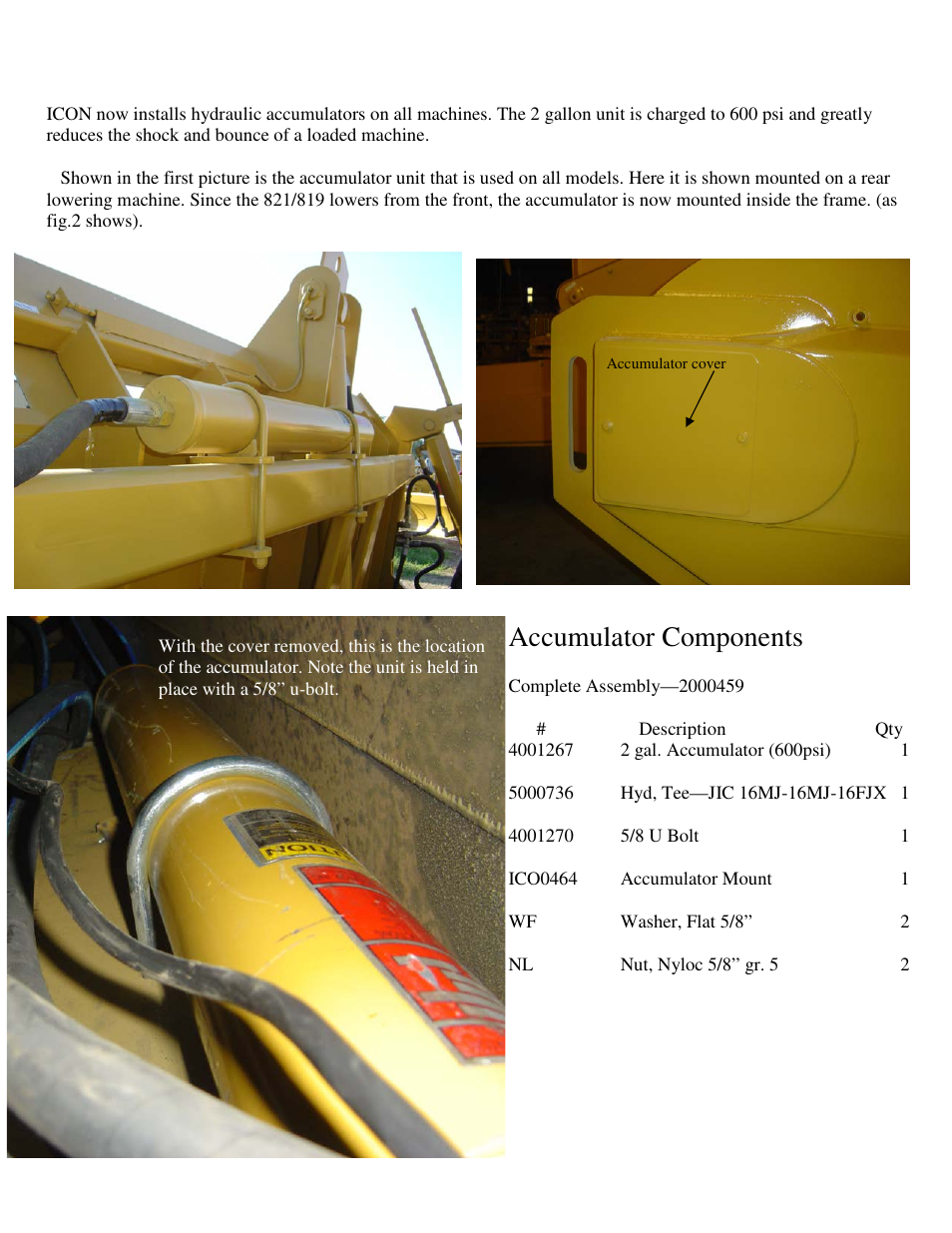 Accumulator components | Landoll ICON 819 User Manual | Page 38 / 66