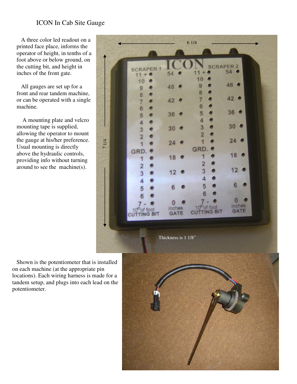 Icon in cab site gauge | Landoll ICON 819 User Manual | Page 61 / 66