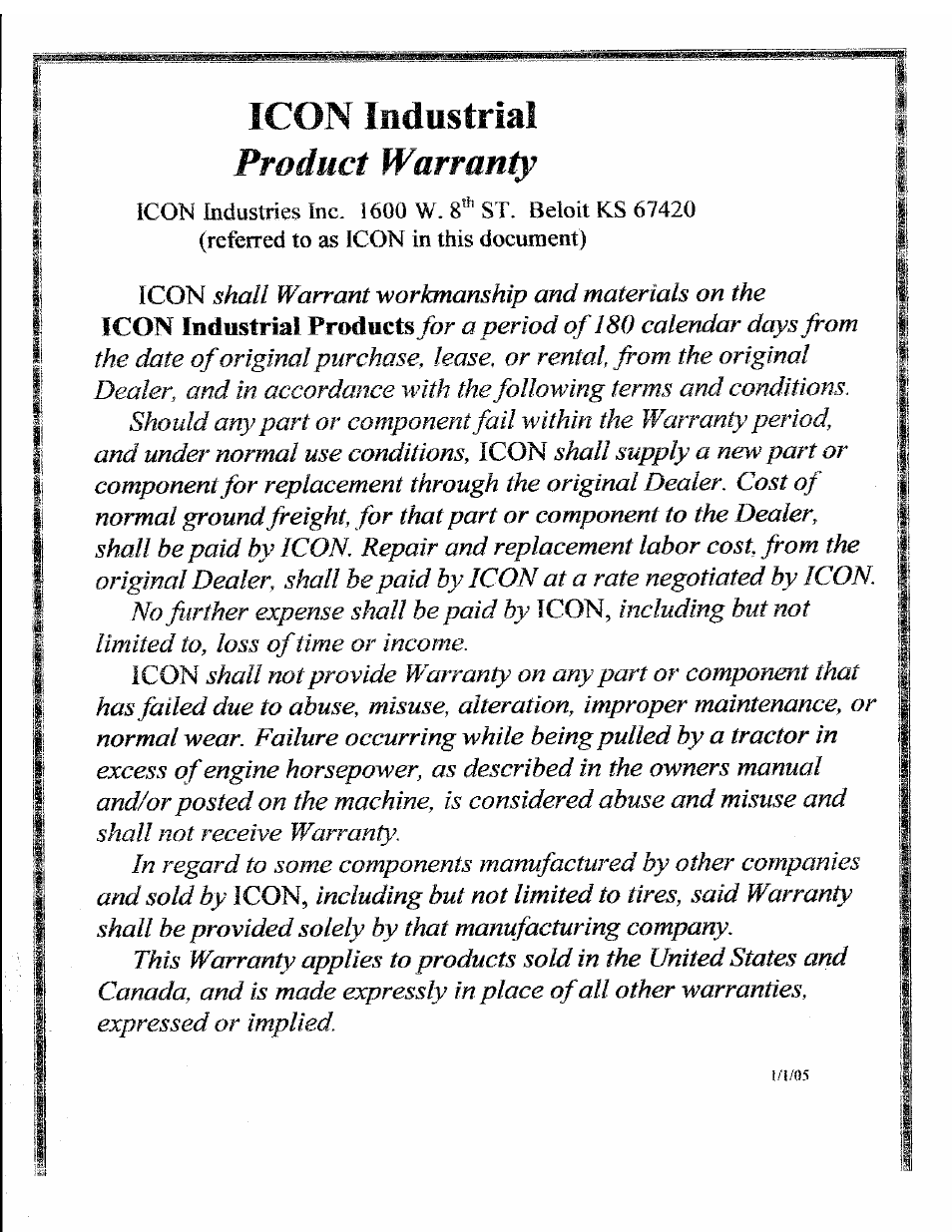 Landoll ICON 800 Series Earthmover User Manual | Page 2 / 63