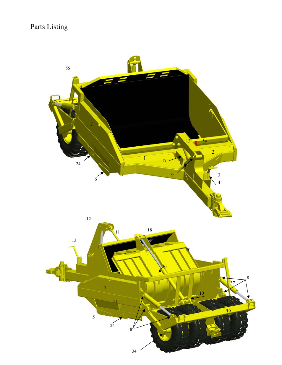 Parts listing | Landoll ICON 414 User Manual | Page 58 / 77