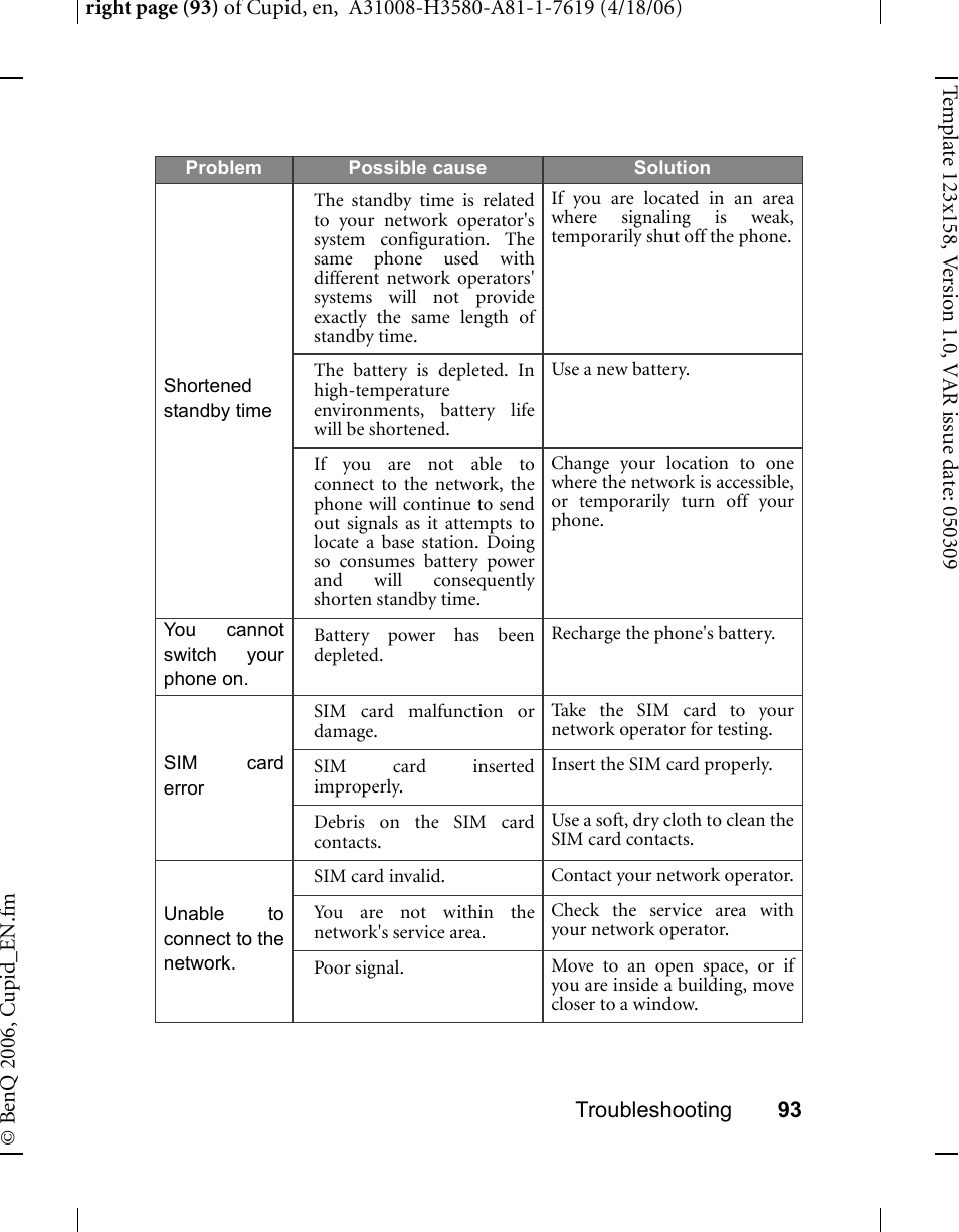 BenQ-Siemens CL71 User Manual | Page 112 / 114